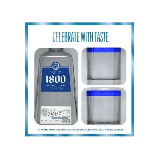 1800 BLANCO GIFT SET WITH 2 GLASS